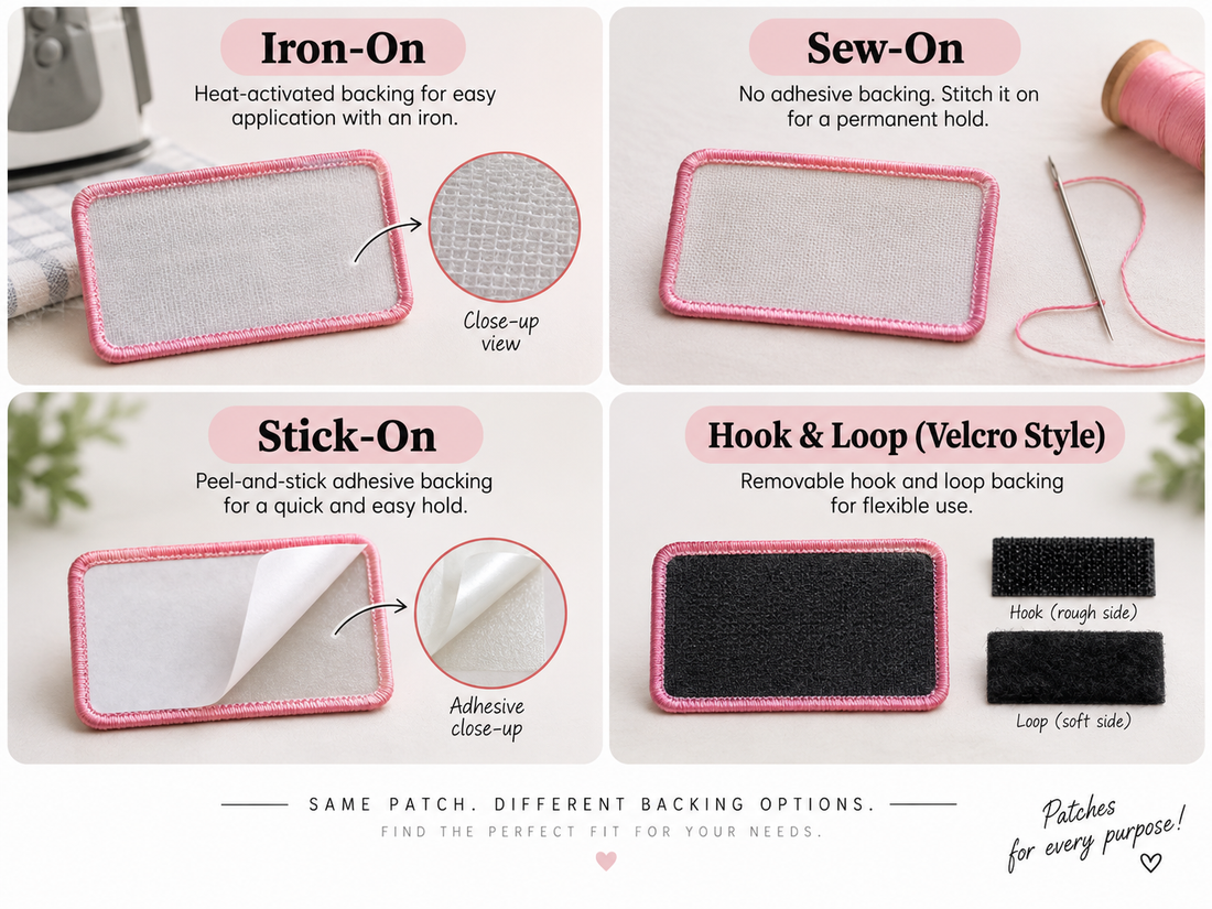 Iron-On vs. Sew-On vs. Stick-On vs. Hook & Loop Patches: Which Backing Should You Choose?