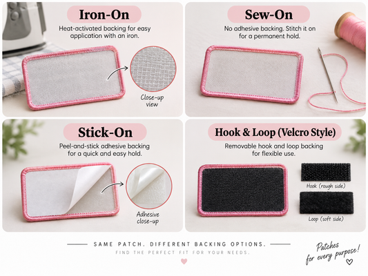 Iron-On vs. Sew-On vs. Stick-On vs. Hook & Loop Patches: Which Backing Should You Choose?