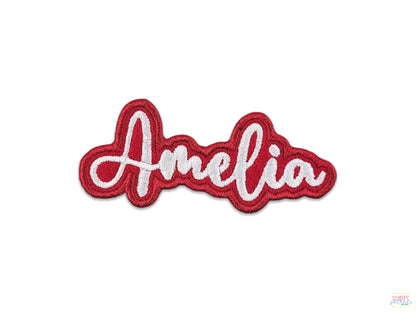 Custom Personalized Embroidered Amelia Name Patch - Sew or Iron-On. Add Your Name, Title, or Message. Perfect for Uniforms, Jackets & Gifts