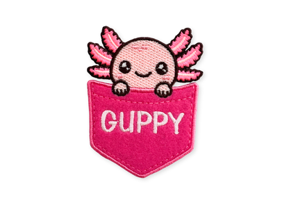 Personalized Axolotl Pocket Patch – Custom Name Embroidered Patch