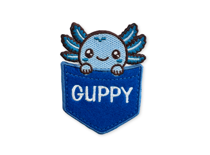 Personalized Axolotl Pocket Patch – Custom Name Embroidered Patch