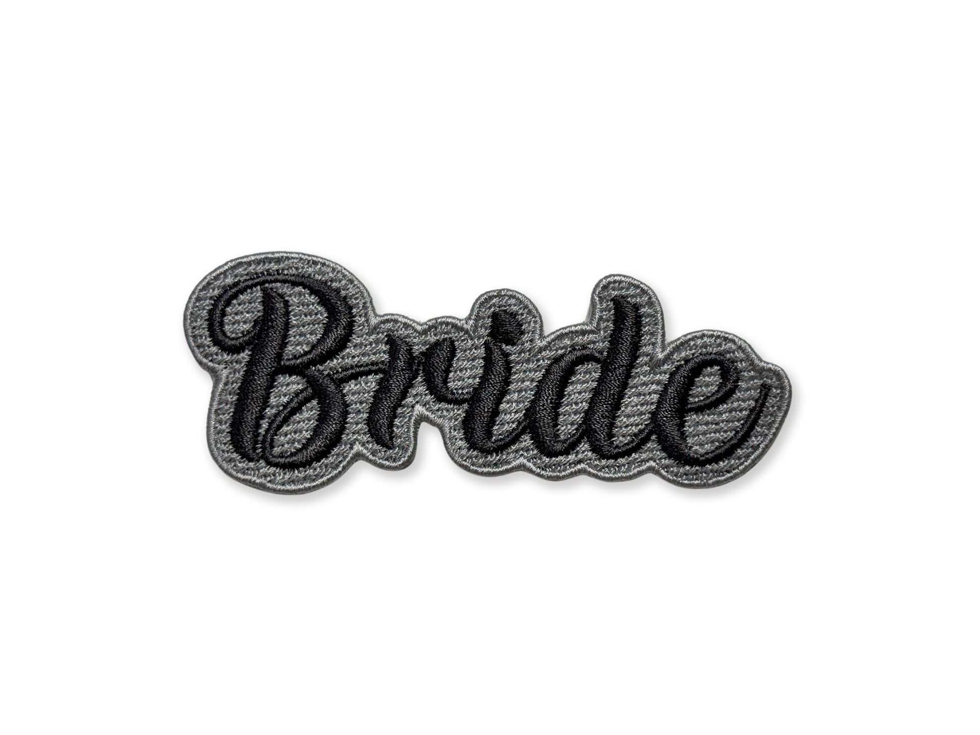 Personalized Bride embroidered patch for wedding jackets, bachelorette party gifts, and bridal accessories.