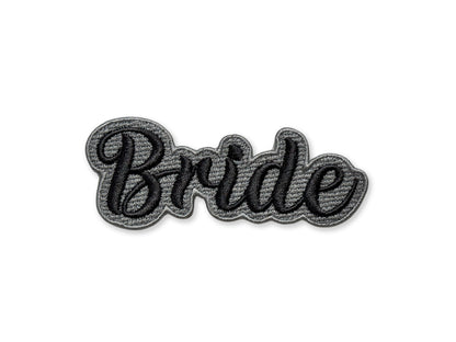 Personalized Bride embroidered patch for wedding jackets, bachelorette party gifts, and bridal accessories.