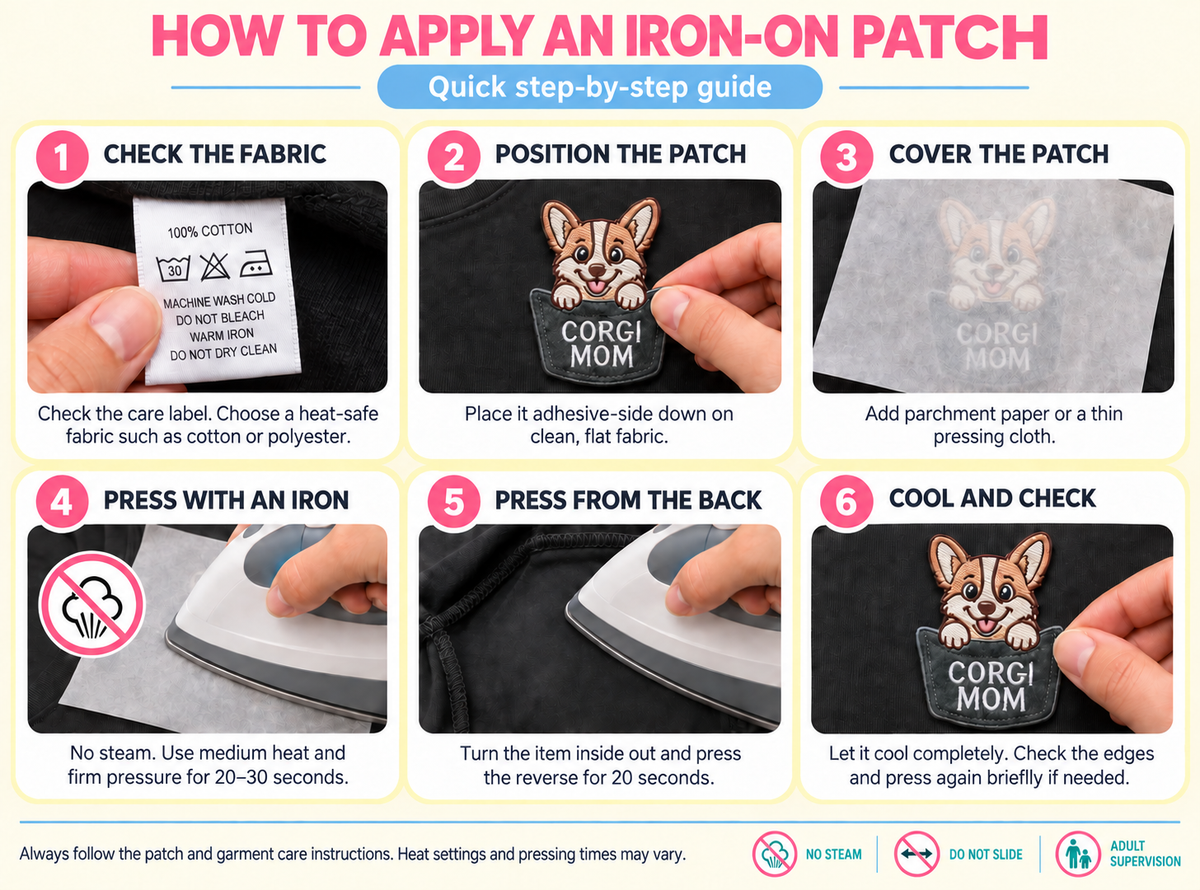 Corgi Mom or Dad Pocket Patch – Embroidered Dog Lover Patch