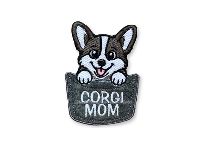 Corgi Mom or Dad Pocket Patch – Embroidered Dog Lover Patch