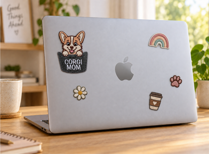 Corgi Mom or Dad Pocket Patch – Embroidered Dog Lover Patch