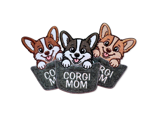 Corgi Mom or Dad Pocket Patch – Embroidered Dog Lover Patch