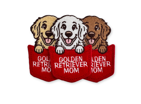 Golden Retriever Mom Pocket Patch – Embroidered Dog Lover Patch