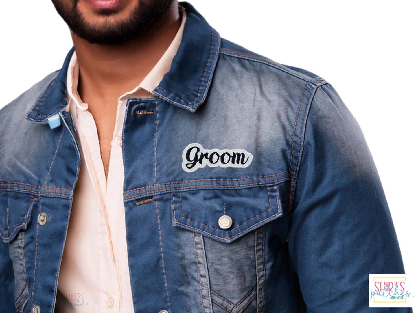 Custom Embroidered Groom Patch. Ideal for Wedding Jackets, Bachelor Party Outfit, Honeymoon Bag, Groom’s Robes, Keepsakes, and Wedding Decor.