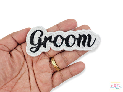 Custom Embroidered Groom Patch. Ideal for Wedding Jackets, Bachelor Party Outfit, Honeymoon Bag, Groom’s Robes, Keepsakes, and Wedding Decor.