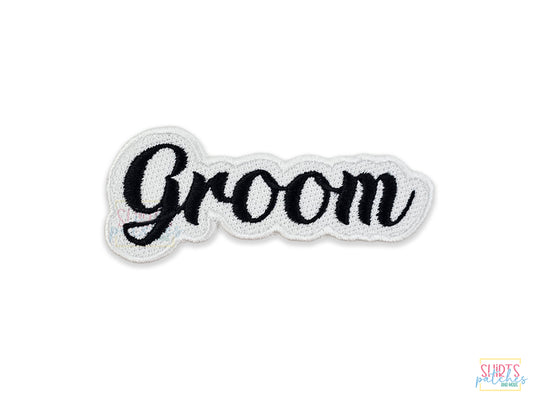 Custom Embroidered Groom Patch. Ideal for Wedding Jackets, Bachelor Party Outfit, Honeymoon Bag, Groom’s Robes, Keepsakes, and Wedding Decor.