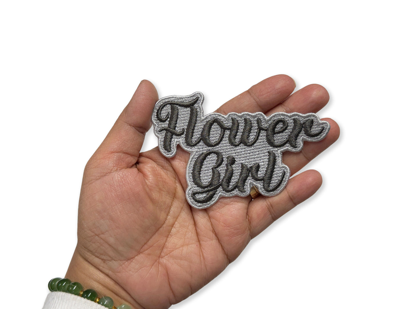 Flower Girl Embroidered Patch - Customizable Wedding Party Patch