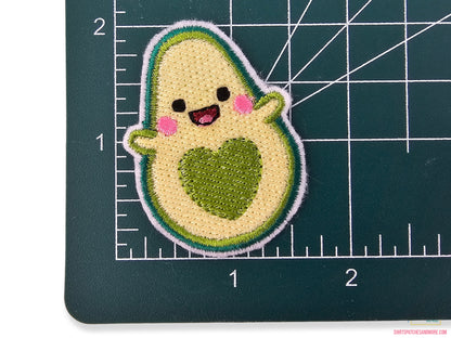 Embroidered Iron-On Kawaii Happy Avocado Patch