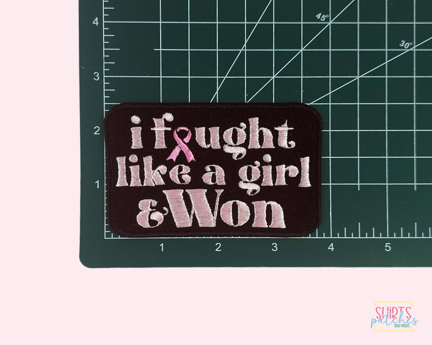 Embroidered Breast Cancer Awareness Patch - "I Fought Like A Girl And Won" | Supportive Unity Patch For Breast Cancer.