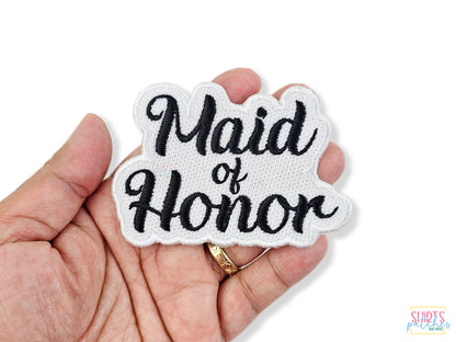 Custom Embroidered Maid of Honor Patch – Perfect for Wedding Jackets, Keepsakes, Bridal Party Gifts, and Special Wedding Day Accessories.