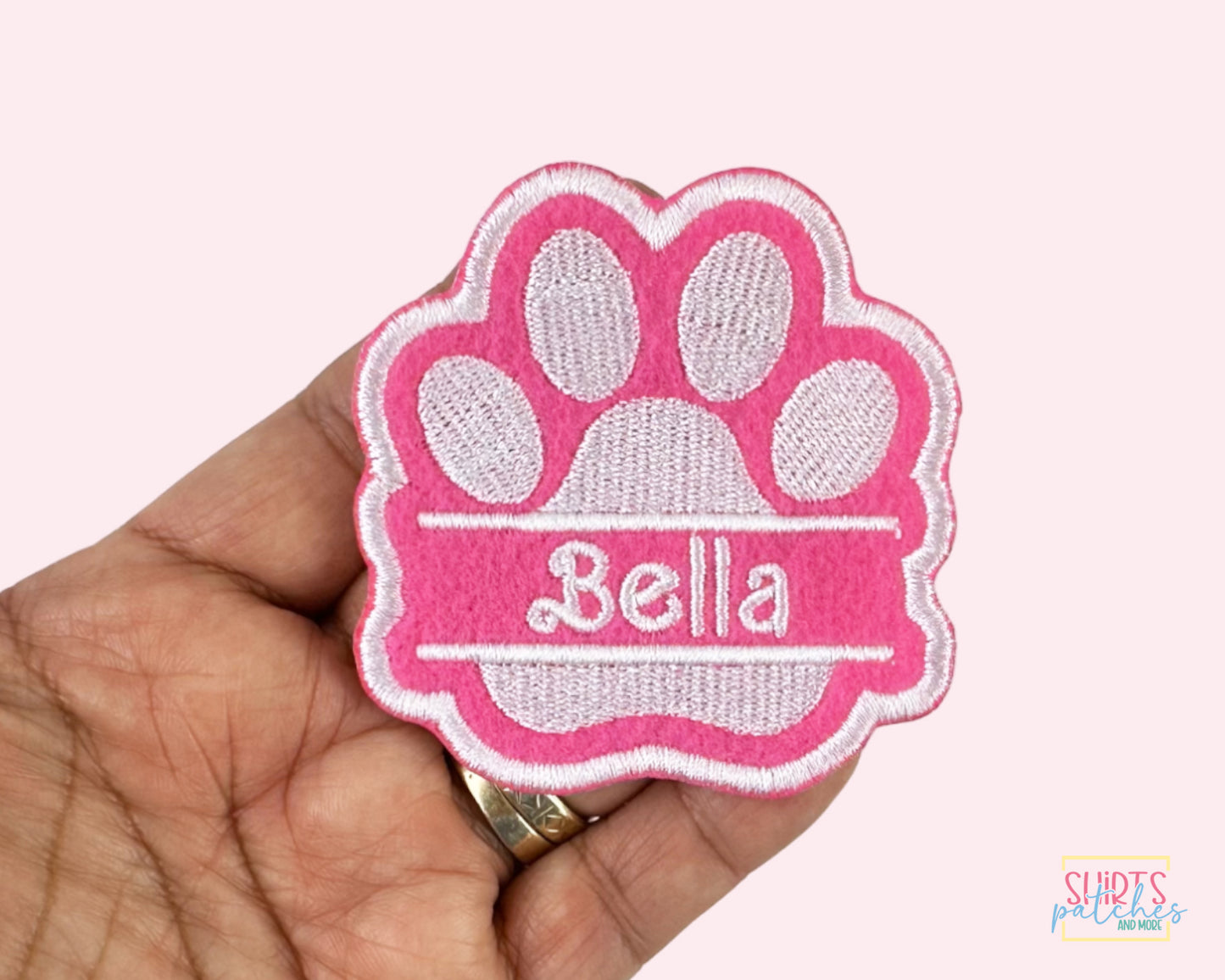 Embroidered Customizable and Personalized Paw Print Patch