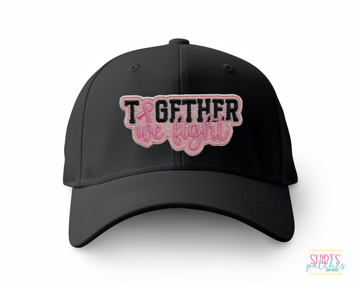 Together We Fight Pink Embroidered Patch - Breast Cancer Awareness Patch
