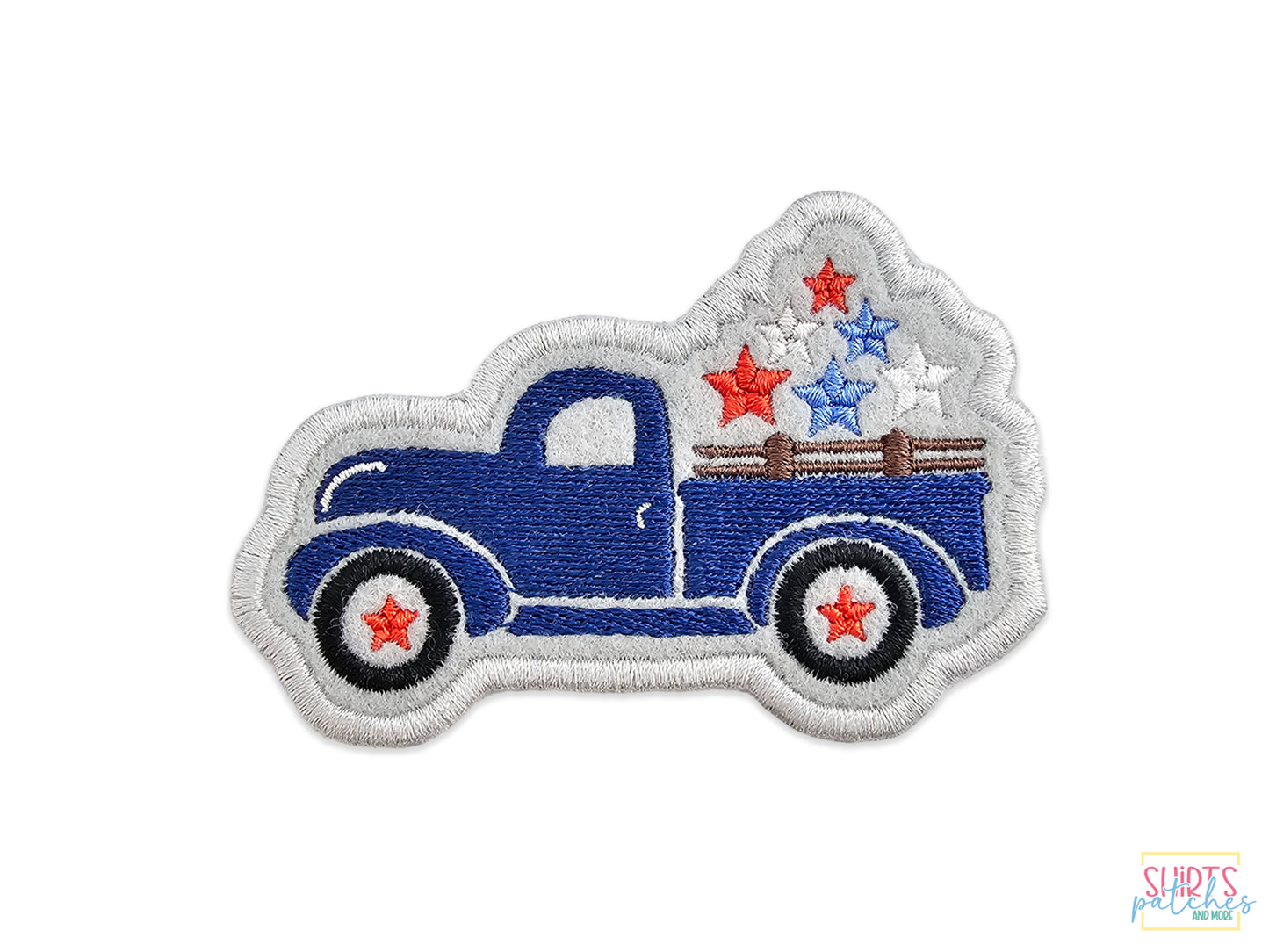 Embroidered Iron-On Vintage Truck Patriotic Patch