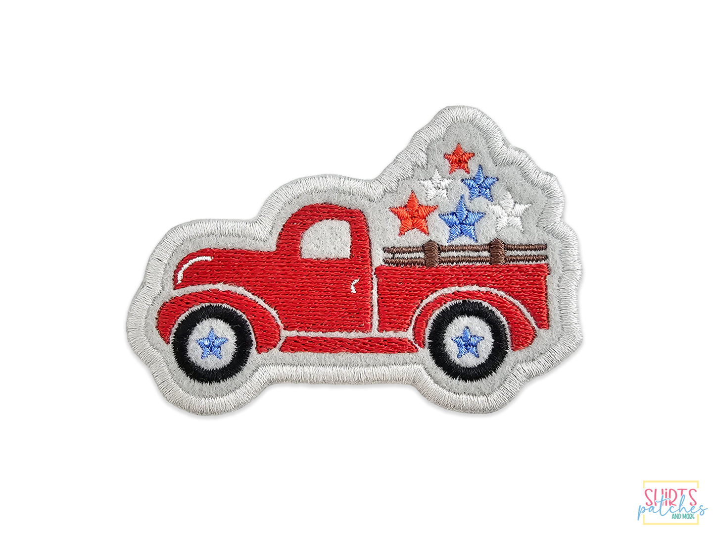 Embroidered Iron-On Vintage Truck Patriotic Patch