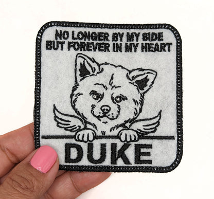 Custom Embroidered Iron-On Akita Dog Memorial Patch