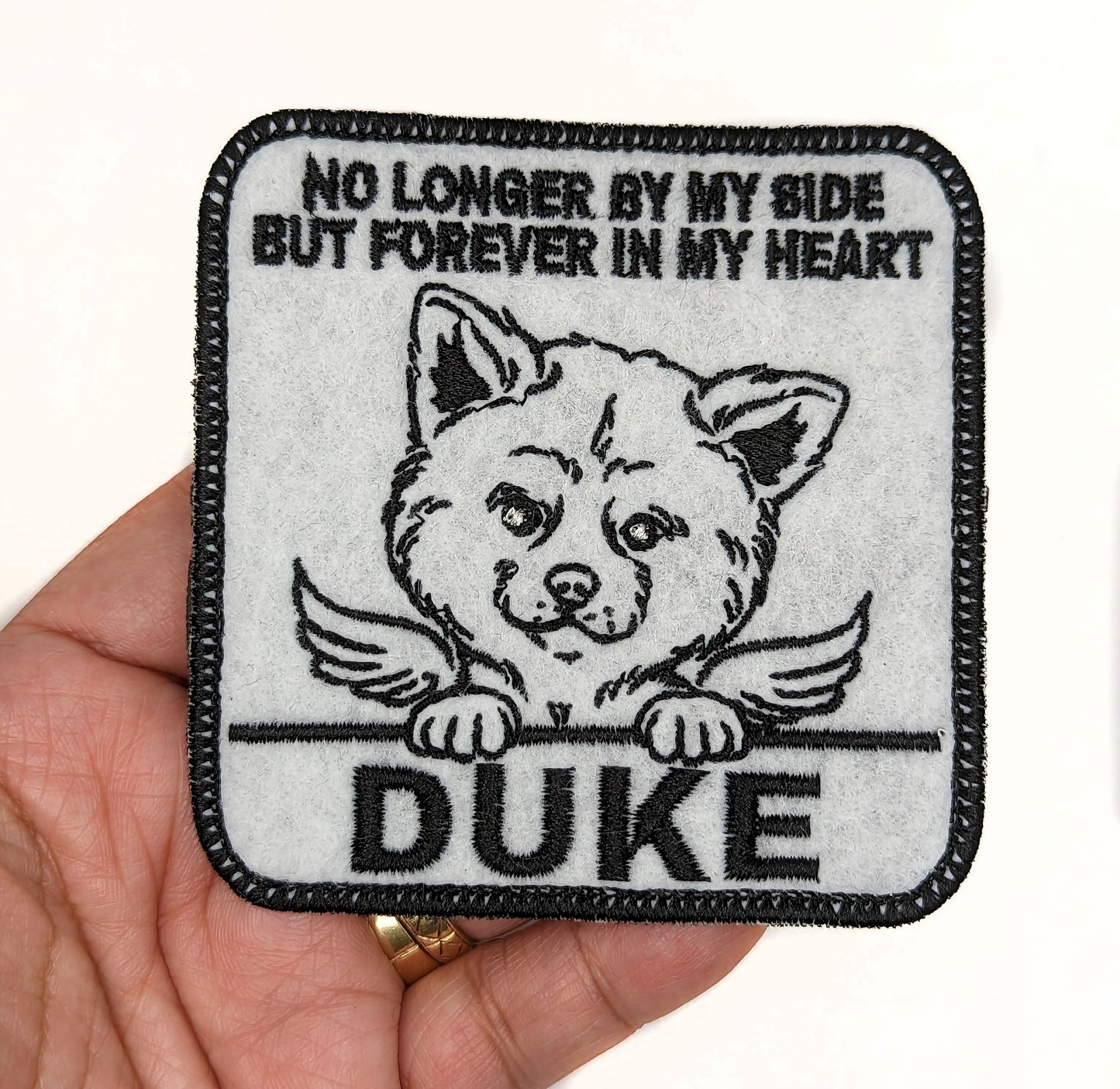 Custom Embroidered Iron-On Akita Dog Memorial Patch