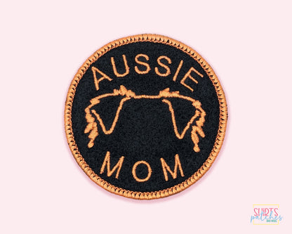 Australian Shepherd (Aussie) Mom Patch - Custom Iron On Or Hook And Loop Backing