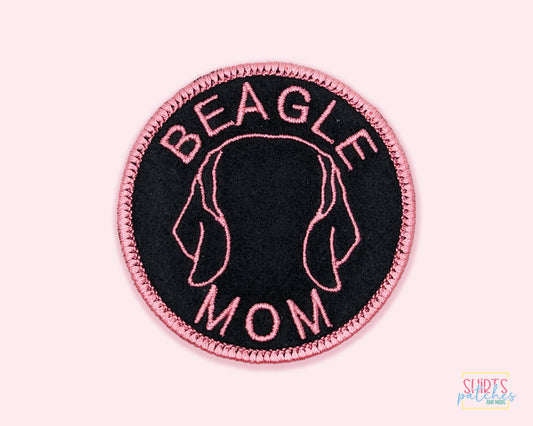 Beagle Mom Patch - Custom Iron On Or Hook And Loop Backing