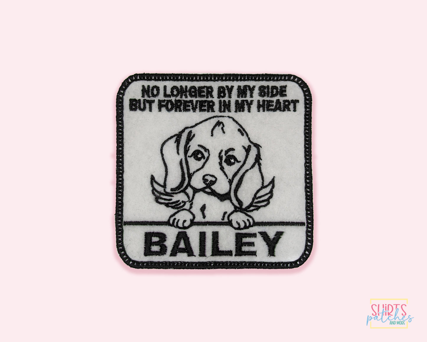 Custom Embroidered Iron-On Beagle Memorial Patch