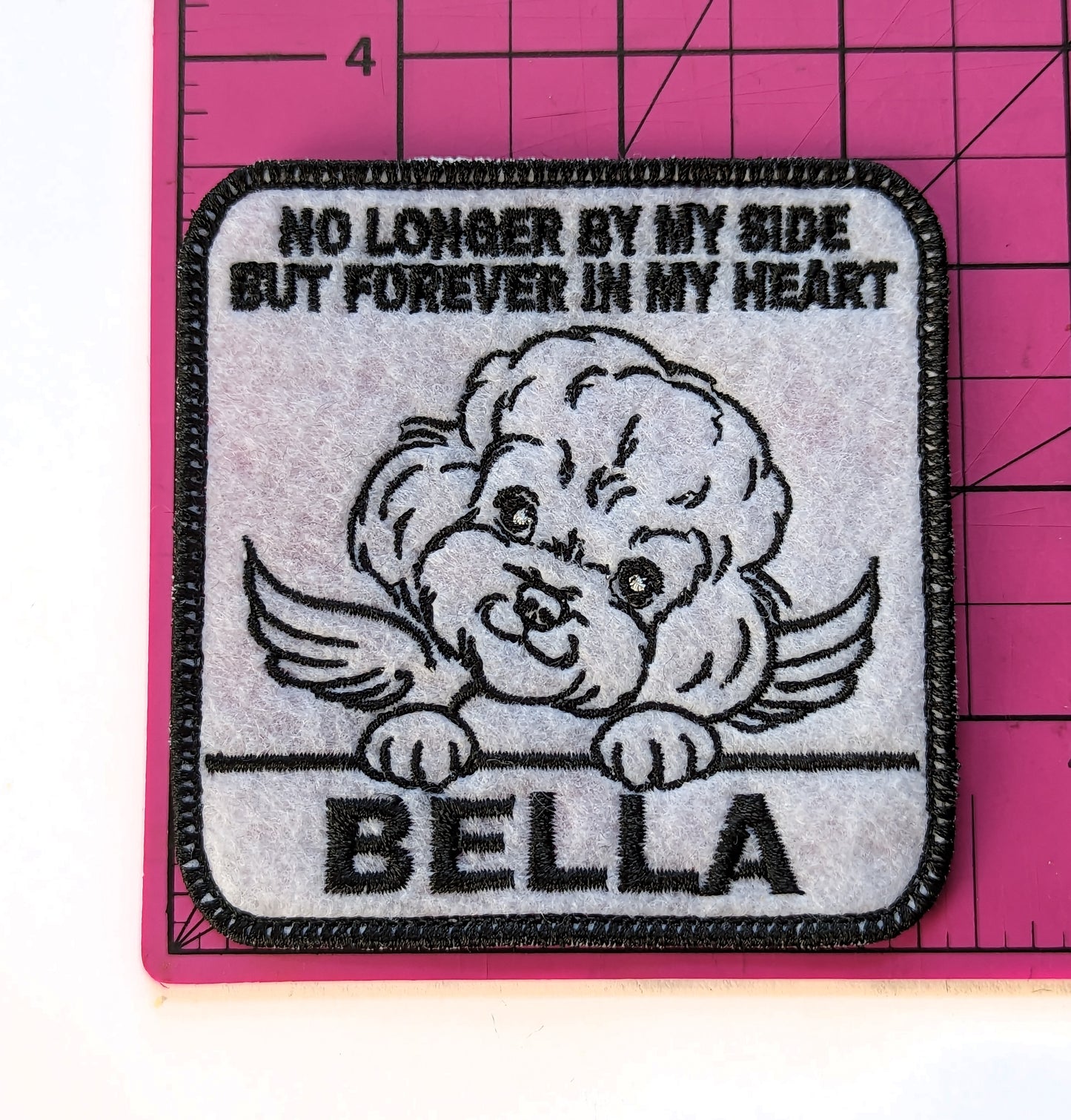 Custom Embroidered Iron-On Bichon Frise Memorial Patch