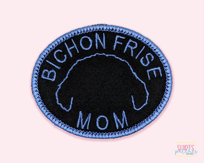 Bichon Frise Mom Patch - Custom Iron On Or Hook And Loop Backing