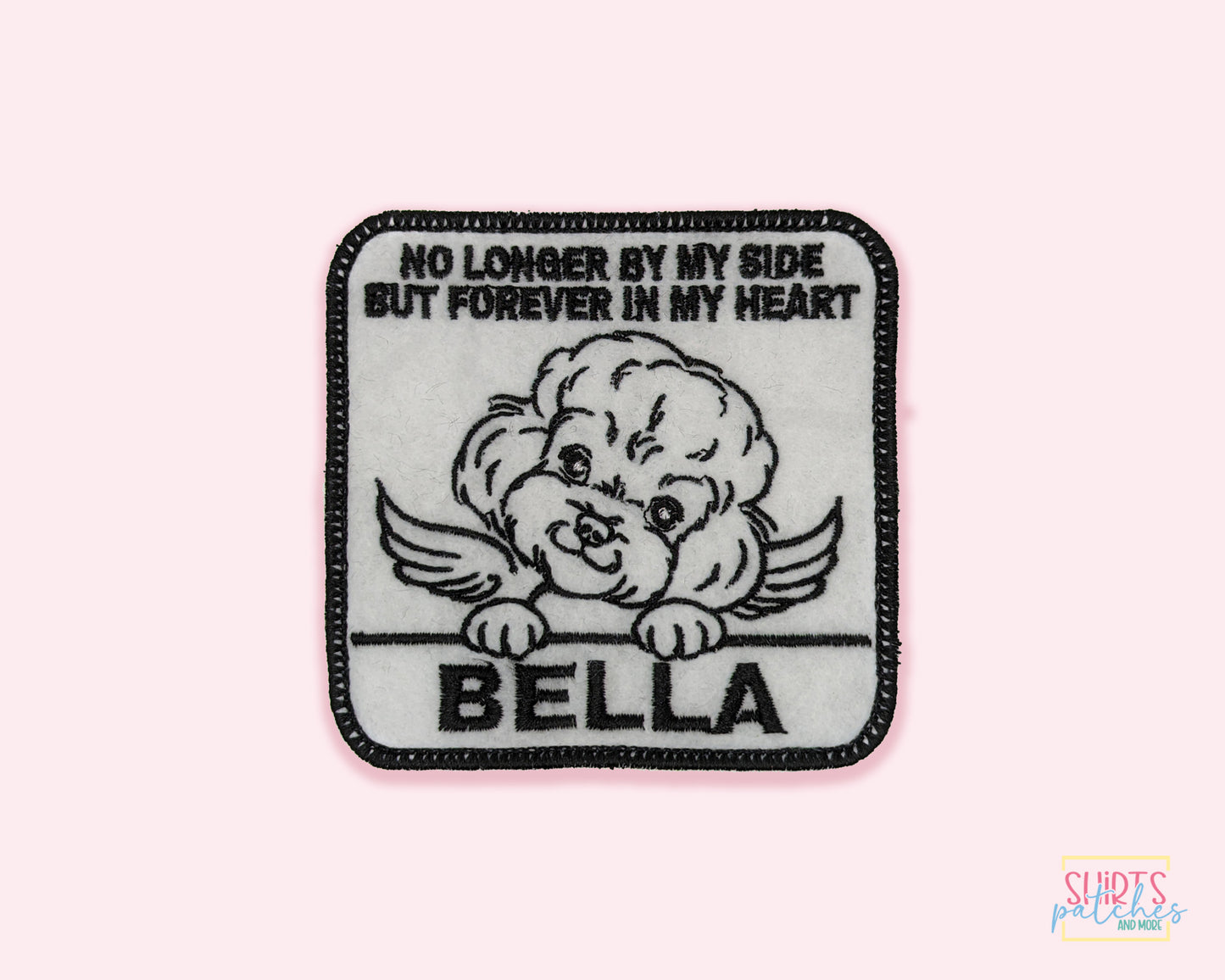 Custom Embroidered Iron-On Bichon Frise Memorial Patch