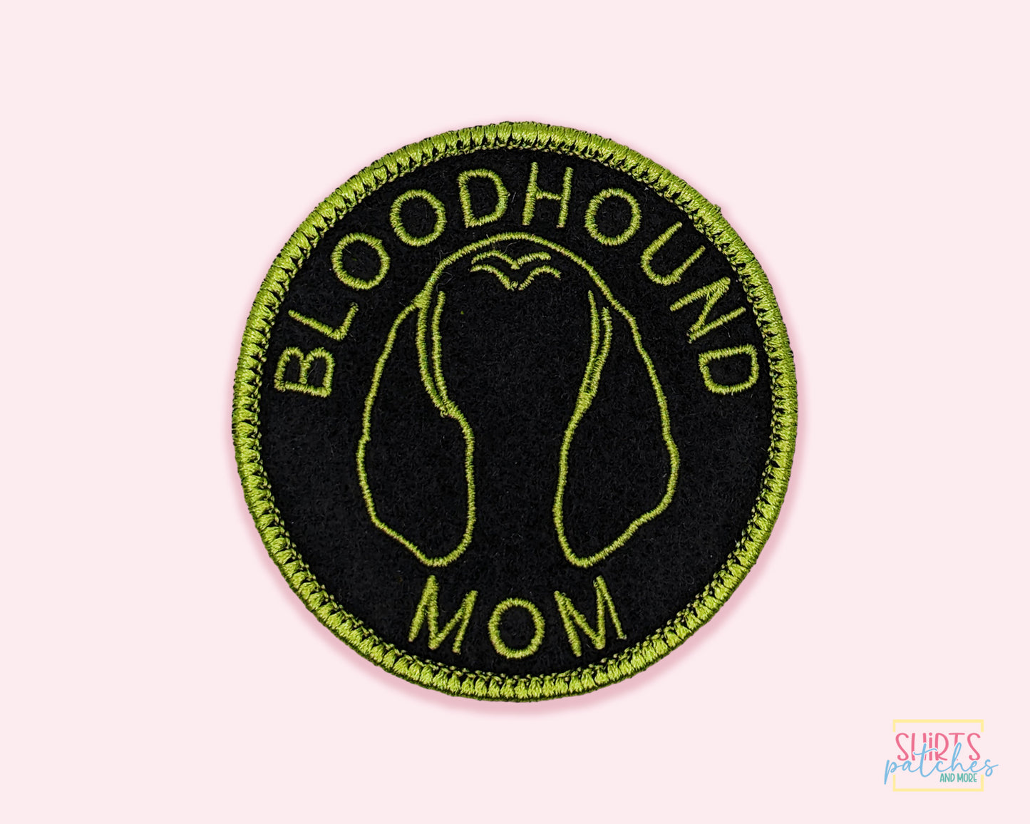 Bloodhound Mom Patch - Custom Iron On Or Hook And Loop Backing