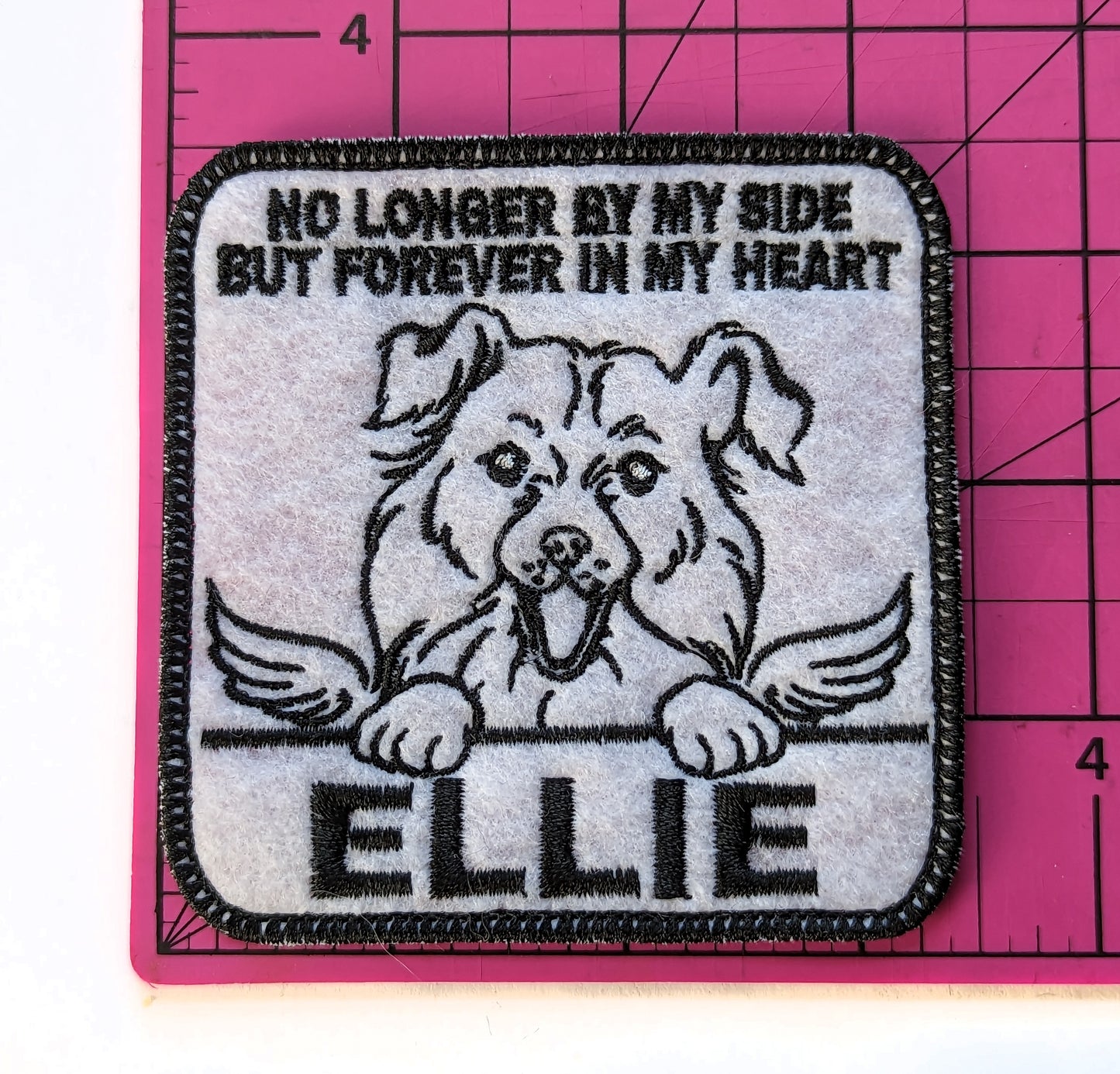 Custom Embroidered Iron-On Border Collie Memorial Patch