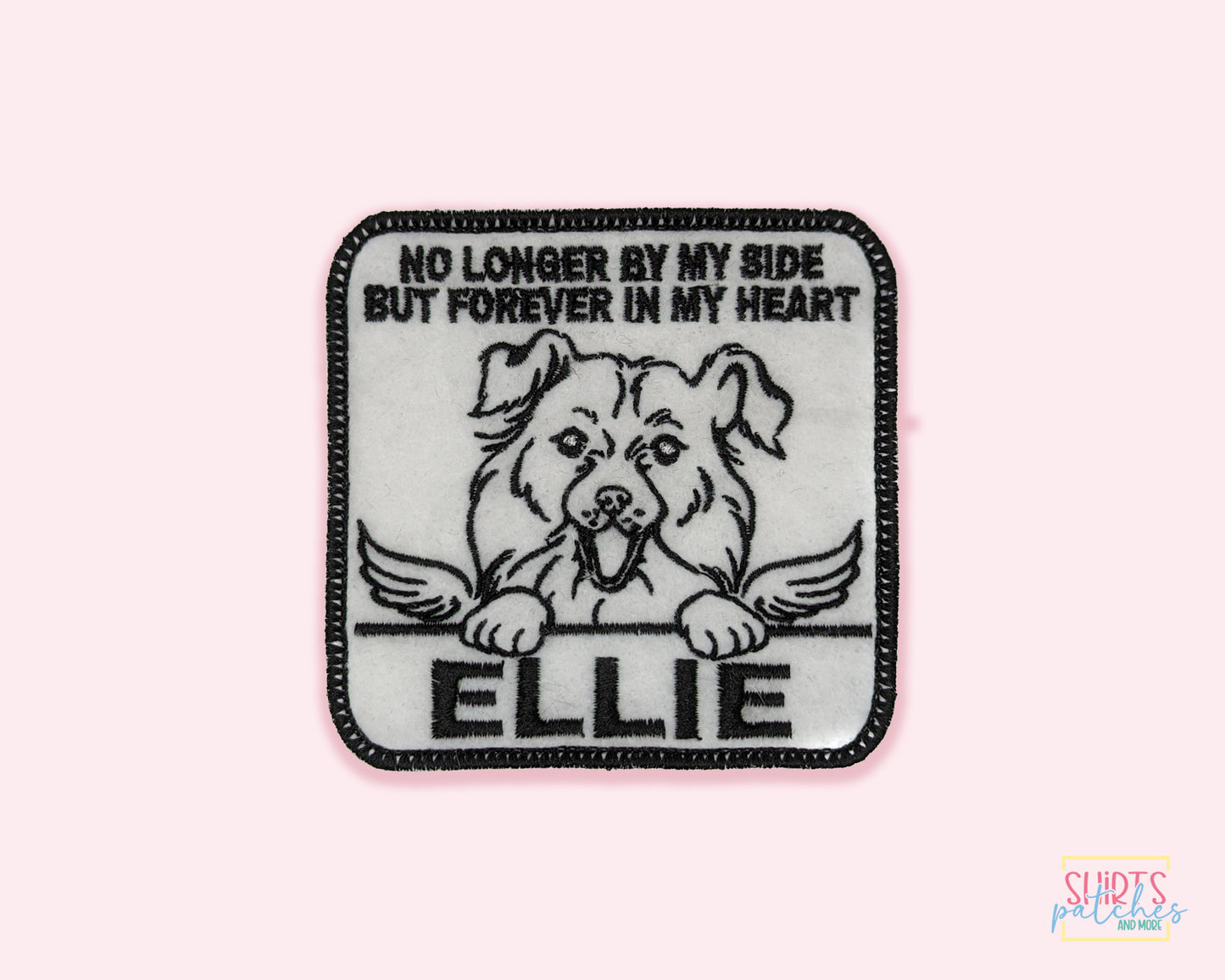 Custom Embroidered Iron-On Border Collie Memorial Patch