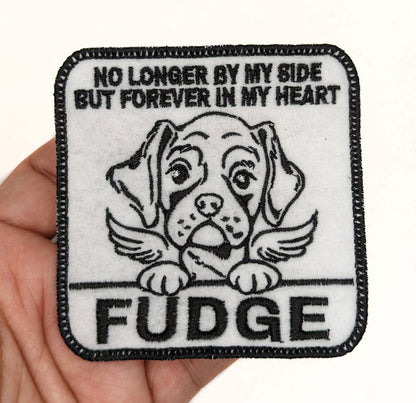 Custom Embroidered Iron-On Boxer Dog Memorial Patch