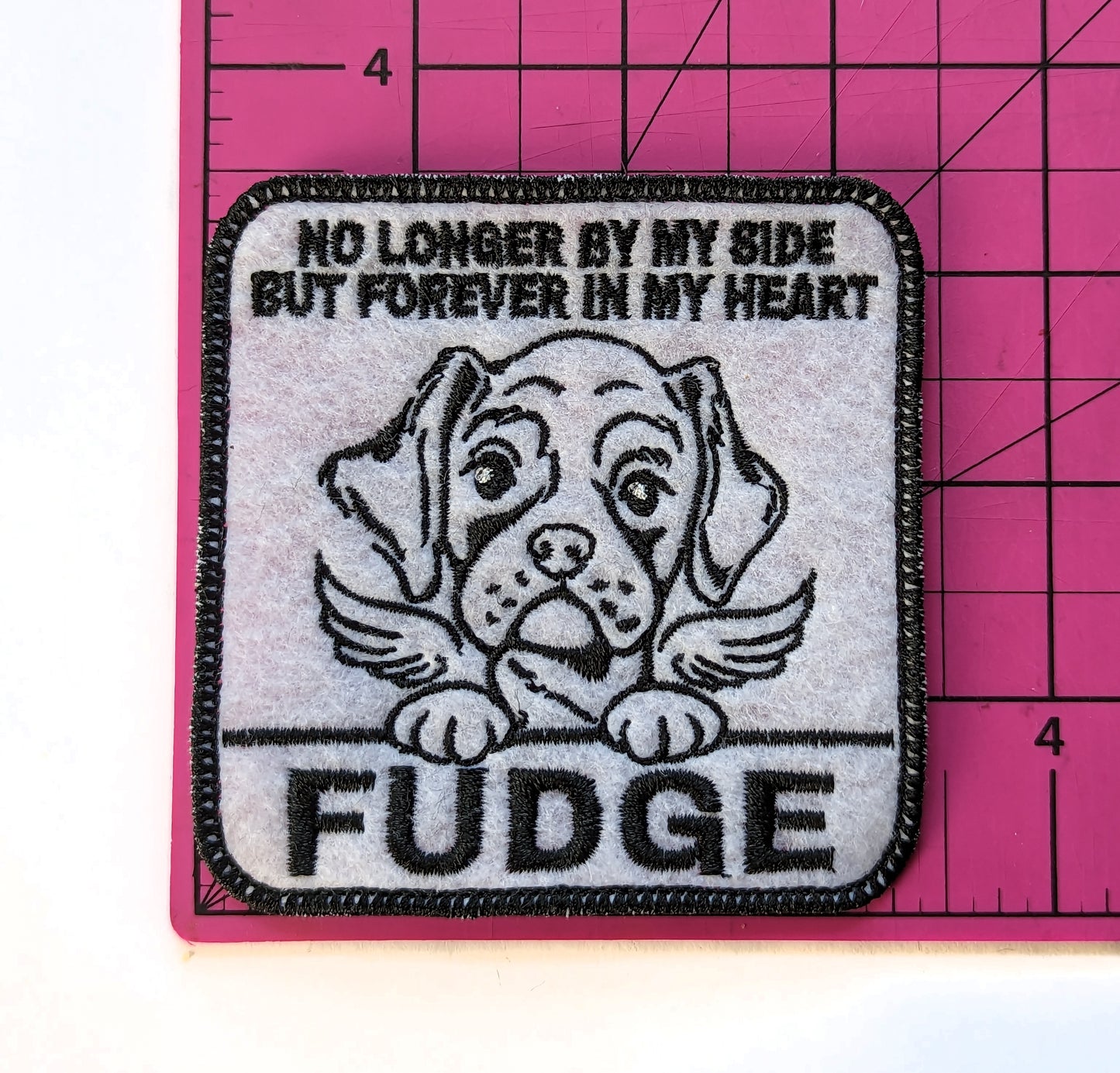 Custom Embroidered Iron-On Boxer Dog Memorial Patch