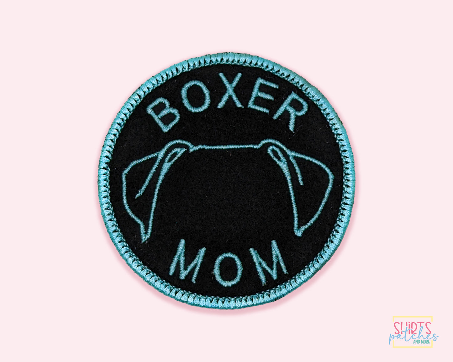 Boxer Mom Patch - Custom Iron On Or Hook And Loop Backing