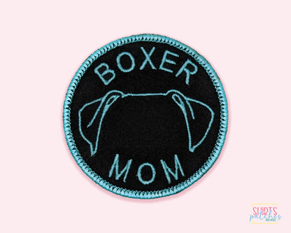 Boxer Mom Patch - Custom Iron On Or Hook And Loop Backing