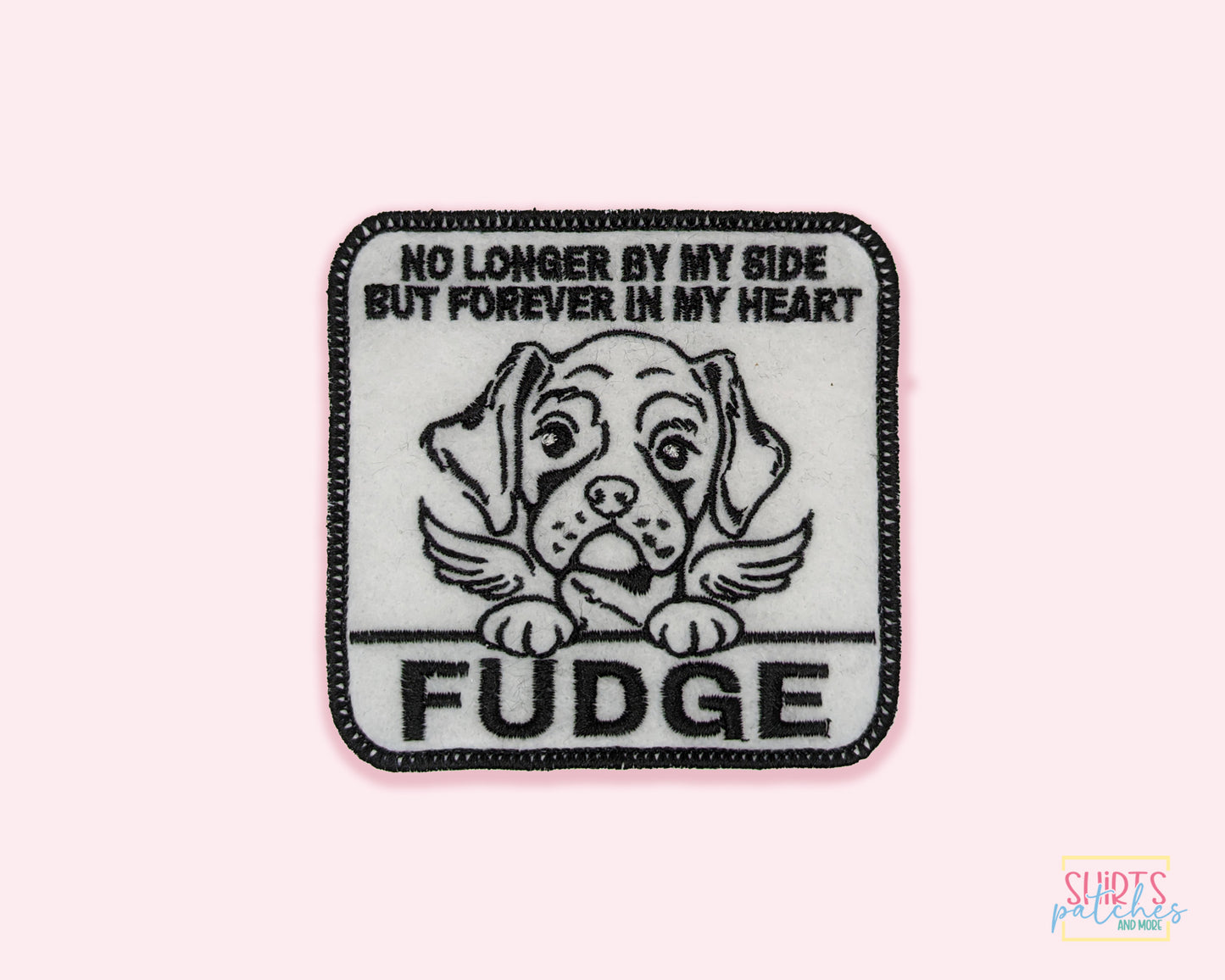 Custom Embroidered Iron-On Boxer Dog Memorial Patch