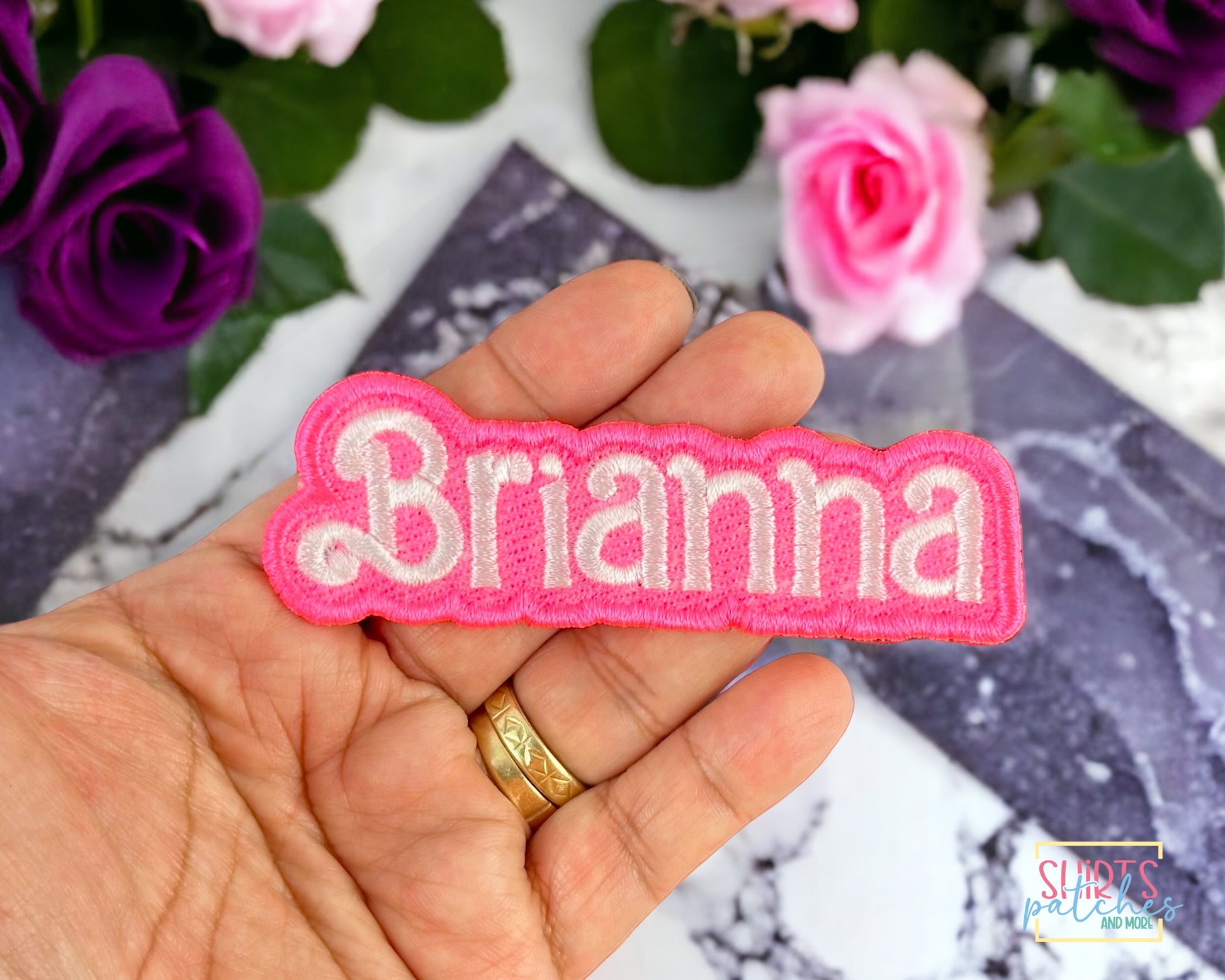 Glitter Personalized Iron on Name Patch Personalized Patch Custom Colors 