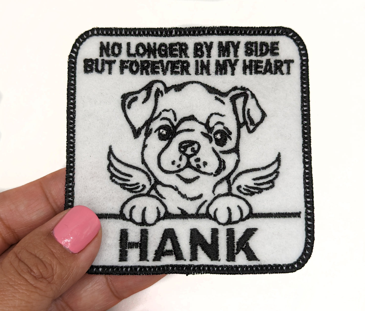 Custom Embroidered Iron-On Bulldog Memorial Patch