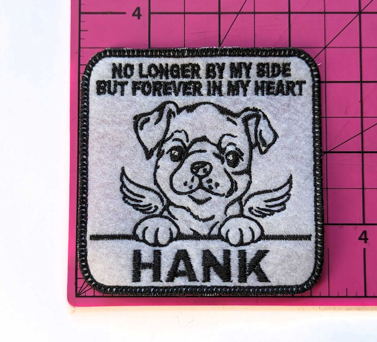 Custom Embroidered Iron-On Bulldog Memorial Patch