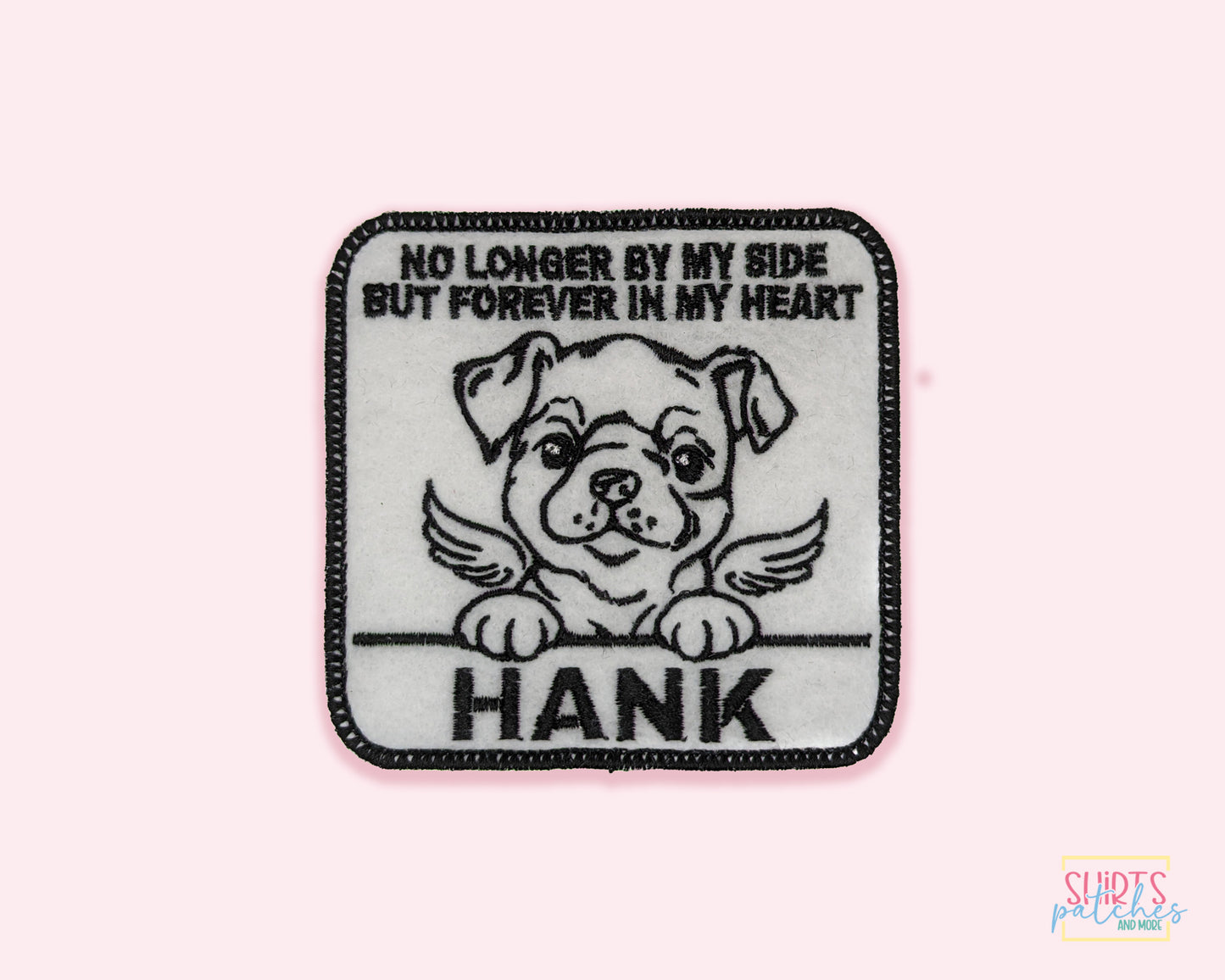 Custom Embroidered Iron-On Bulldog Memorial Patch