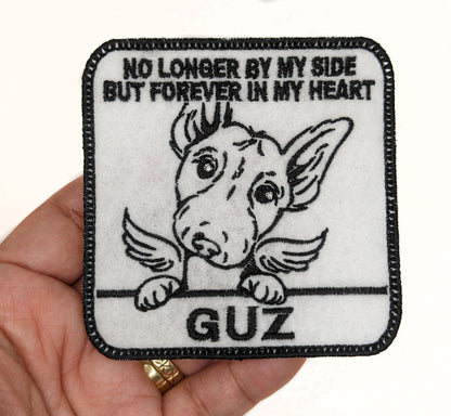 Custom Embroidered Iron-On Bull Terrier Memorial Patch