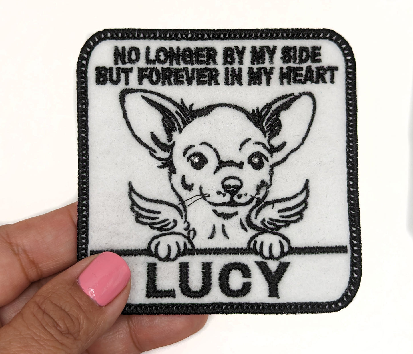 Custom Embroidered Iron-On Chihuahua Memorial Patch