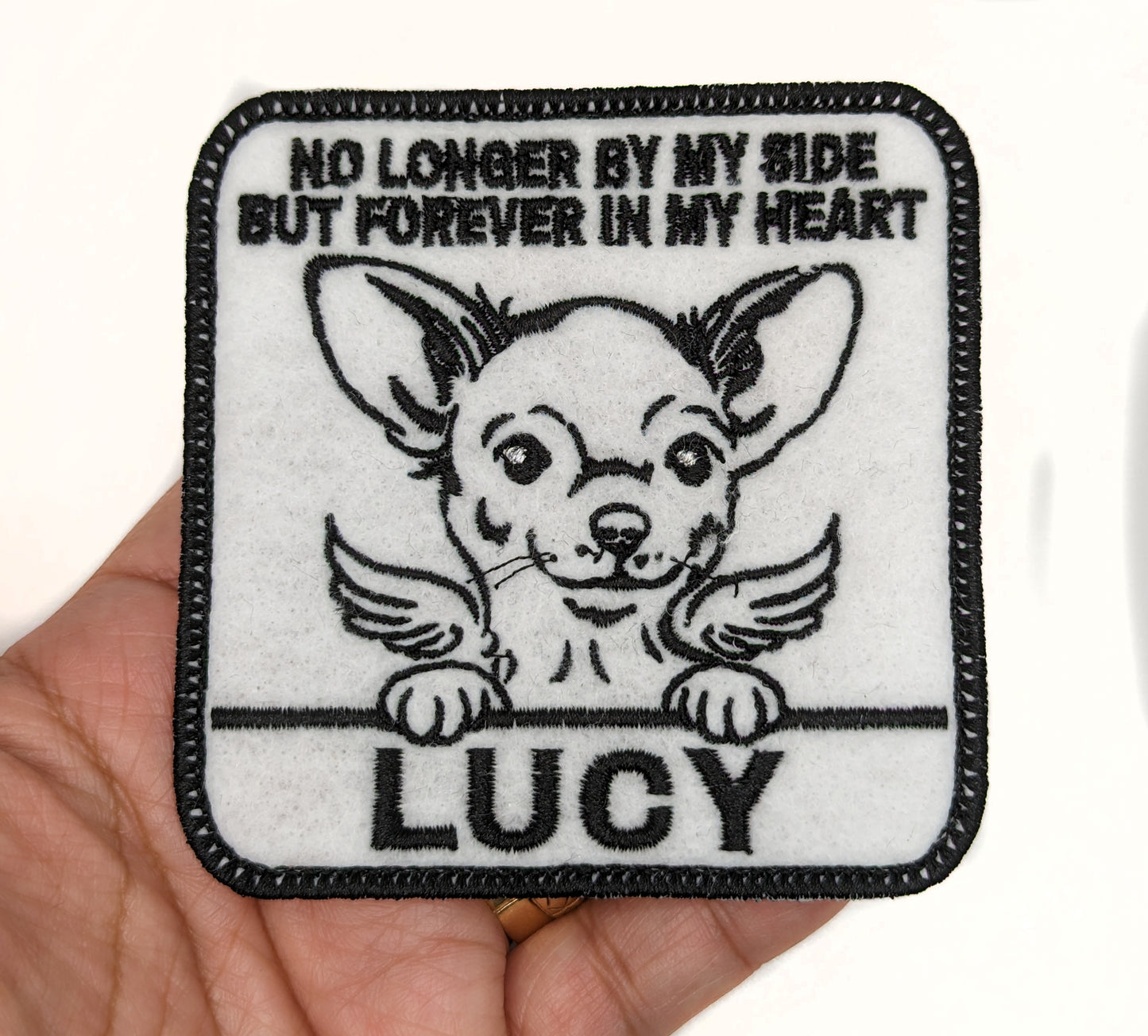 Custom Embroidered Iron-On Chihuahua Memorial Patch