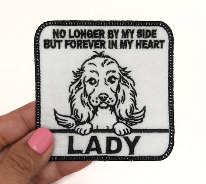 Custom Embroidered Iron-On Cocker Spaniel Memorial Patch