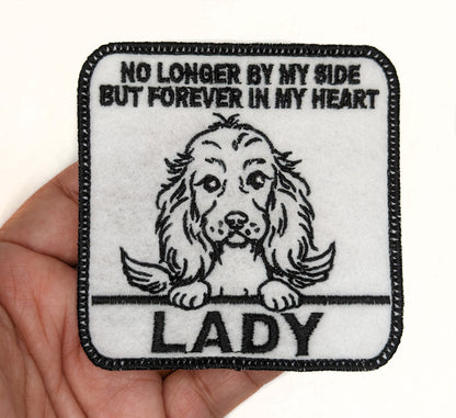 Custom Embroidered Iron-On Cocker Spaniel Memorial Patch