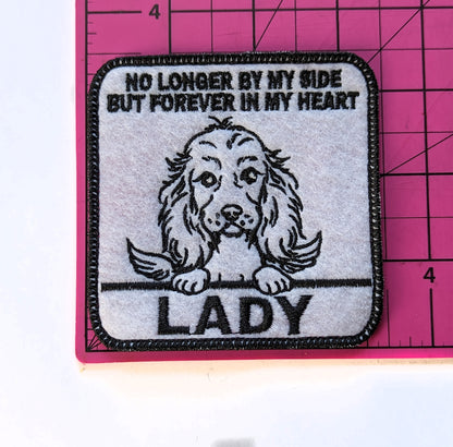 Custom Embroidered Iron-On Cocker Spaniel Memorial Patch