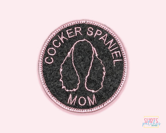 Cocker Spaniel Mom Patch - Custom Iron On Or Hook And Loop Backing